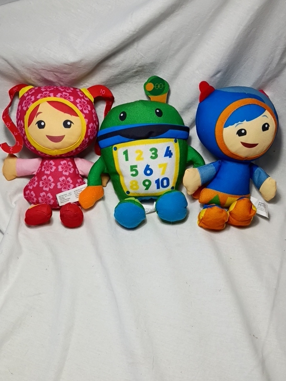 EUC Fisher Price Team Umizoomi 9" Plush Doll Lot of 3 With Geo Bot and Milli